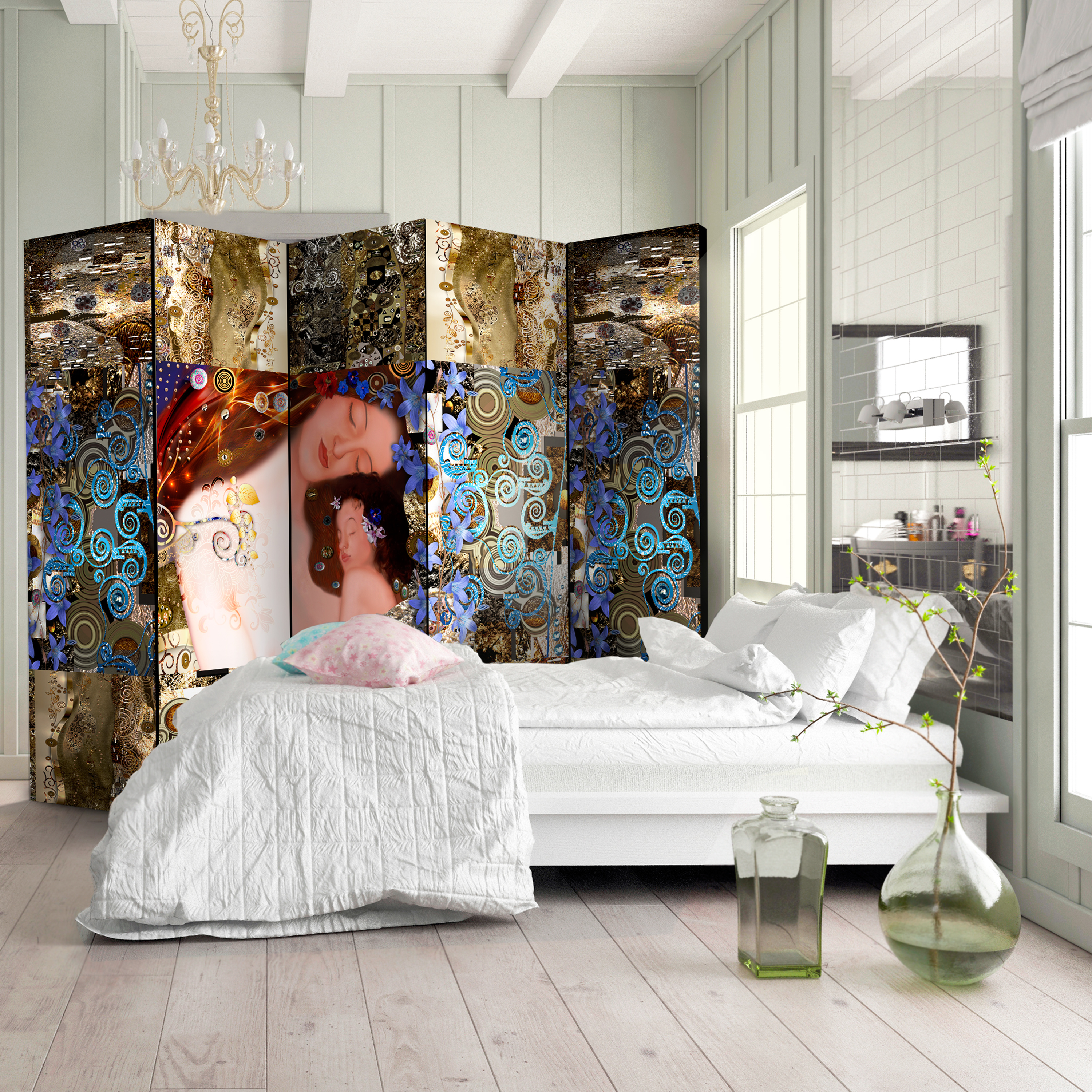 Deko Paravent Raumteiler Trennwand Spanische Wand Gustav Klimt Deko Paravent Raumteiler Trennwand Spanische Wand Gustav Klimt