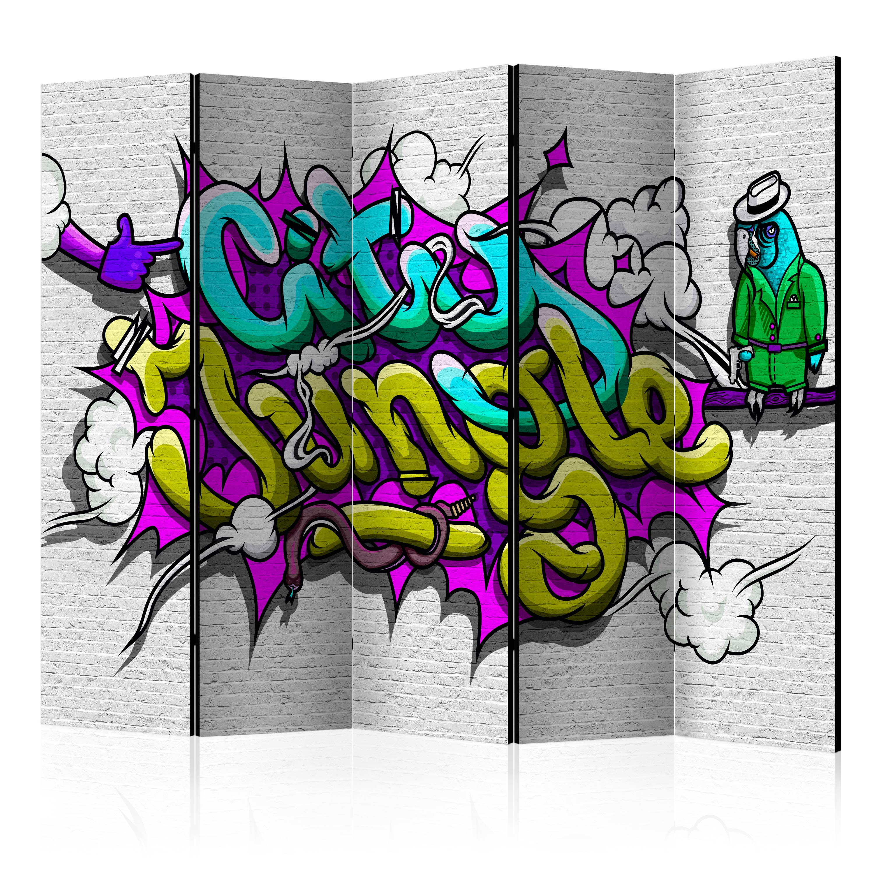 Room Divider - City Jungle - graffiti II [Room Dividers] - 225x172