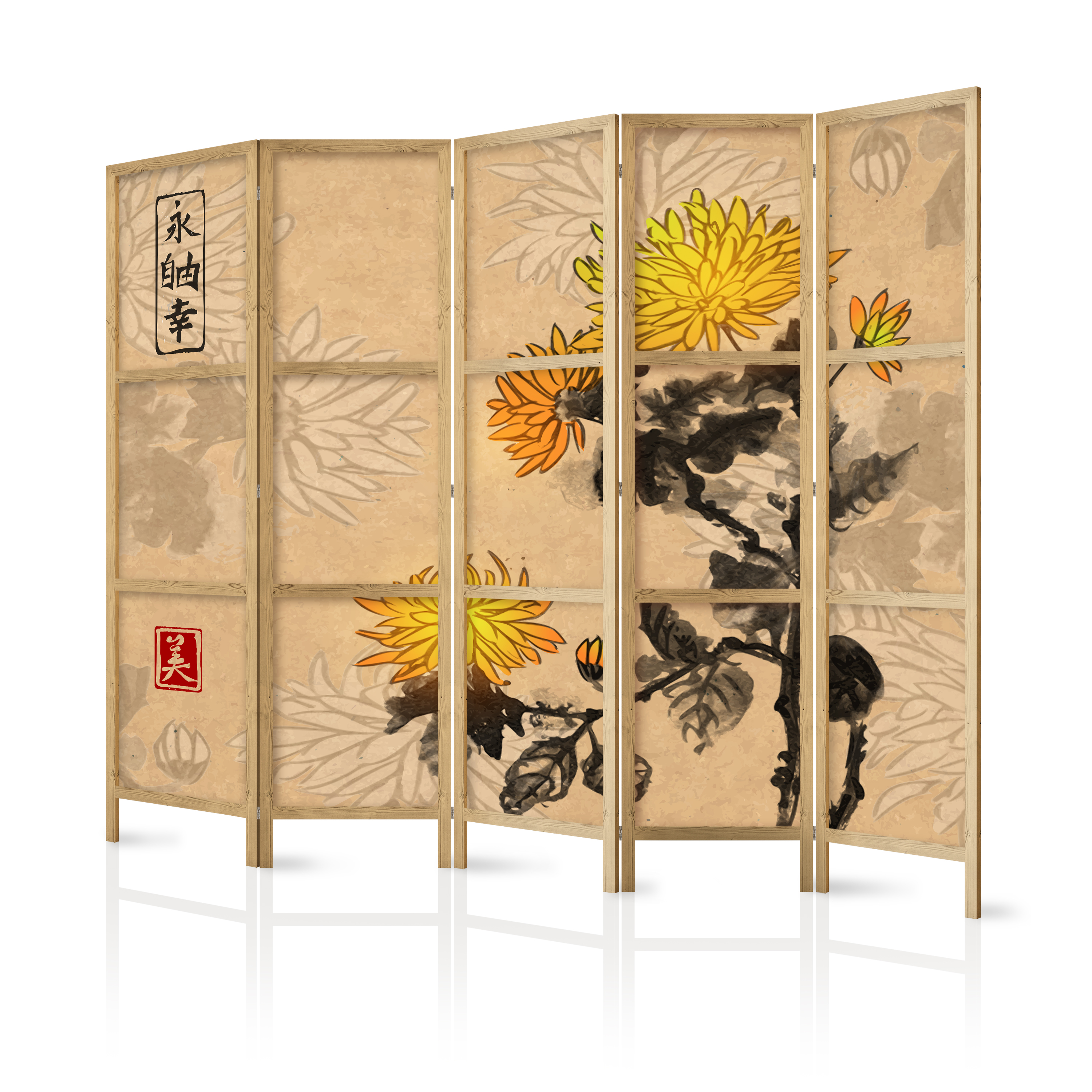 Folding Screen Room Divider NonWoven Canvas Japan 12 patterns pA0009