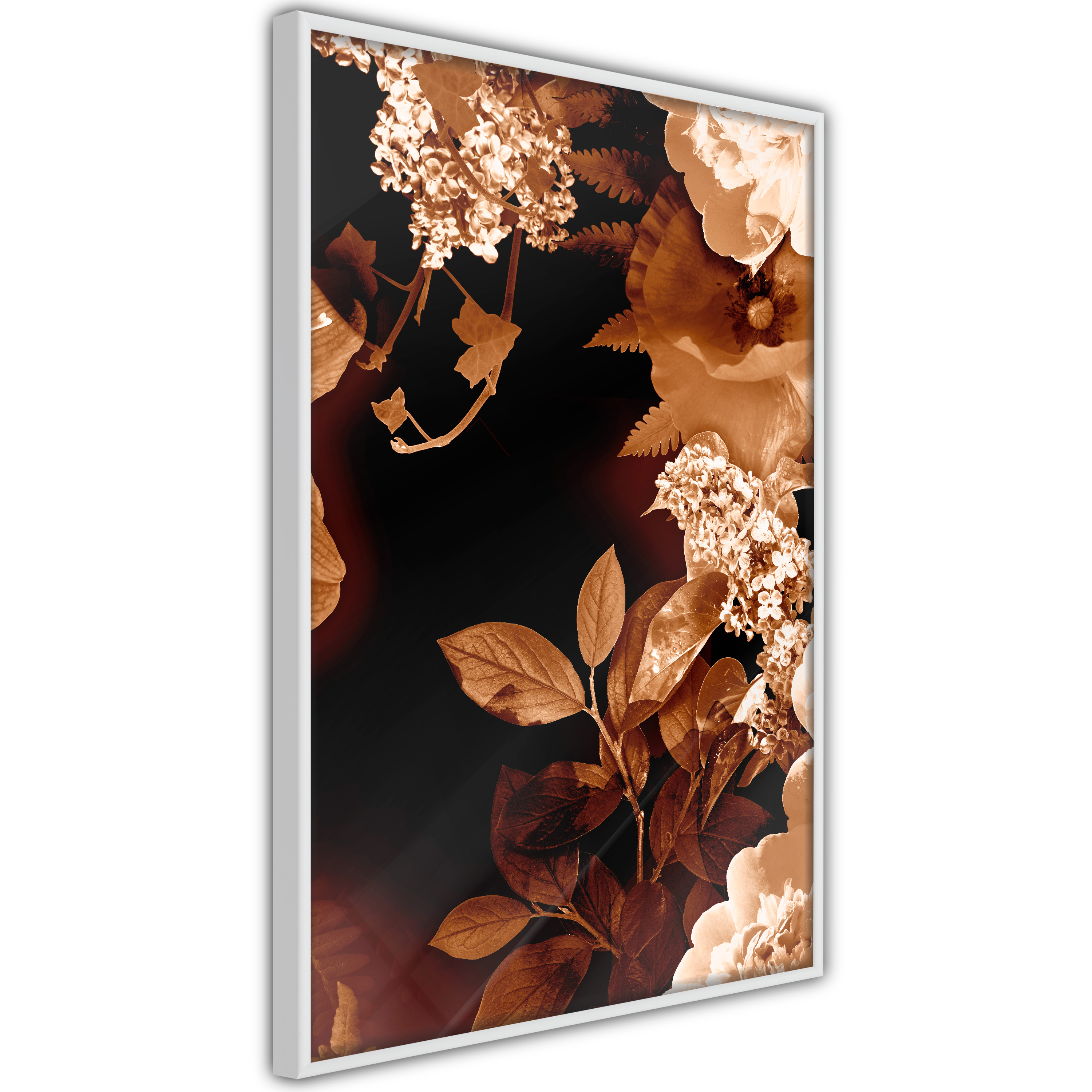 Poster - Flower Decoration in Sepia - 40x60