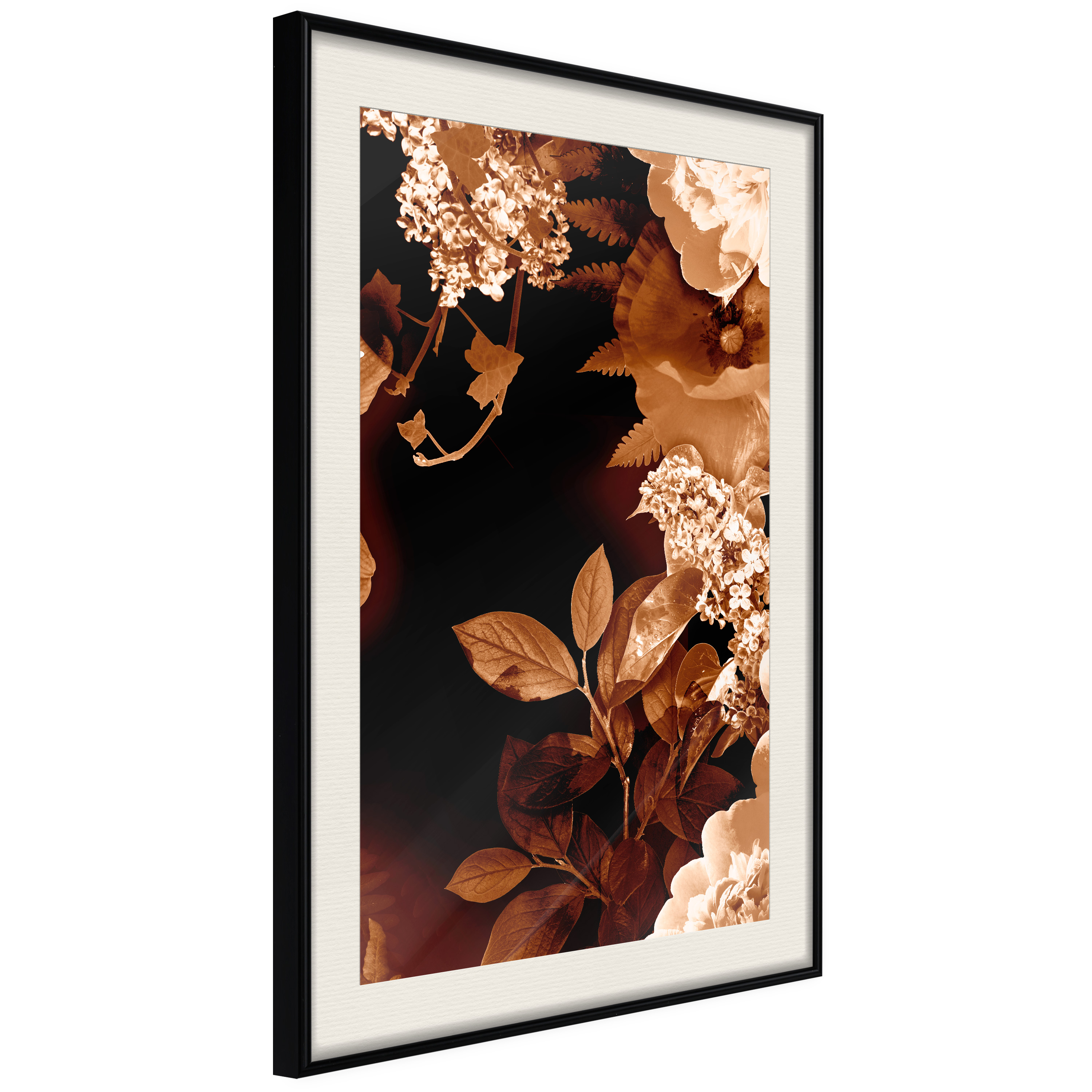 Poster - Flower Decoration in Sepia - 40x60