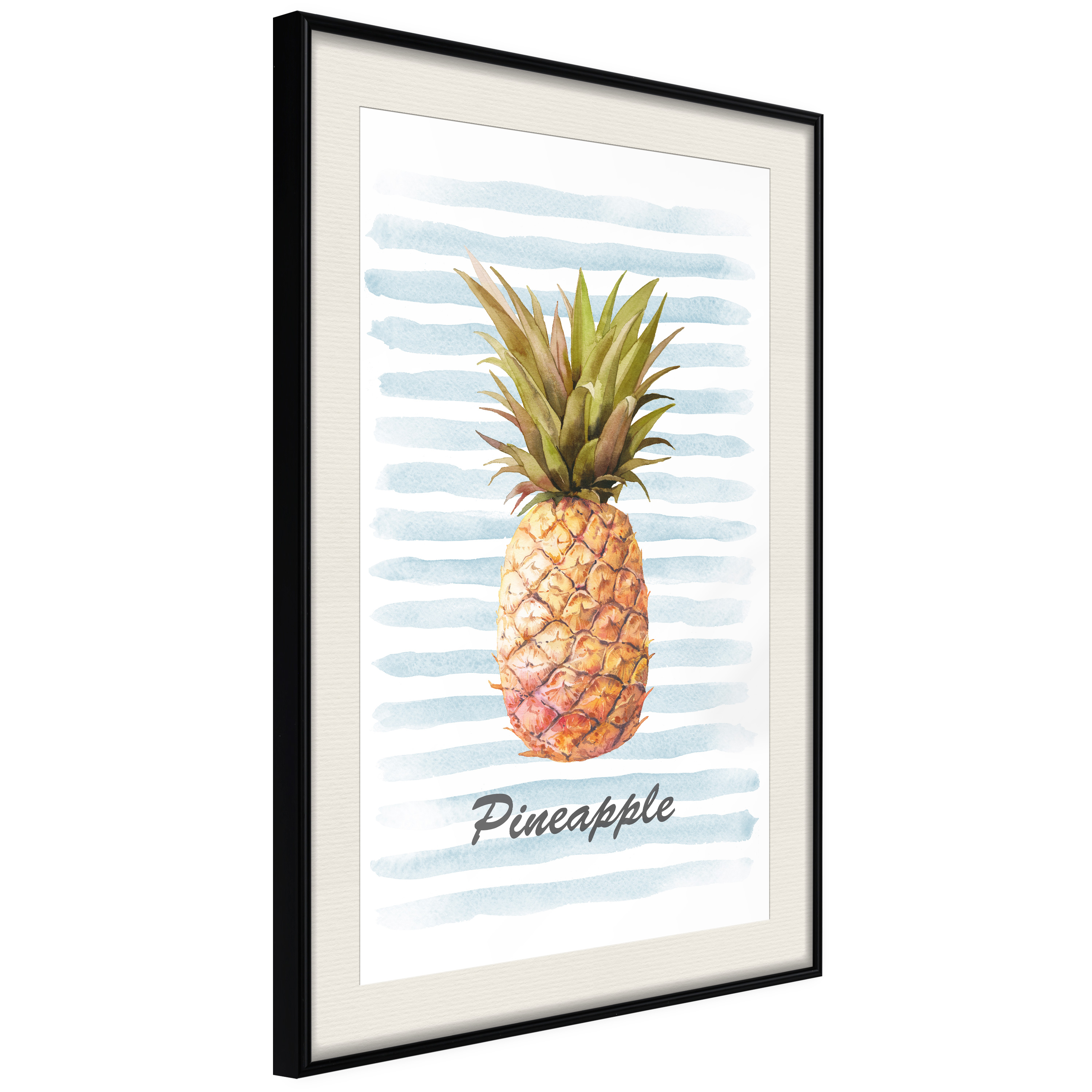 Poster - Pineapple on Striped Background - 40x60