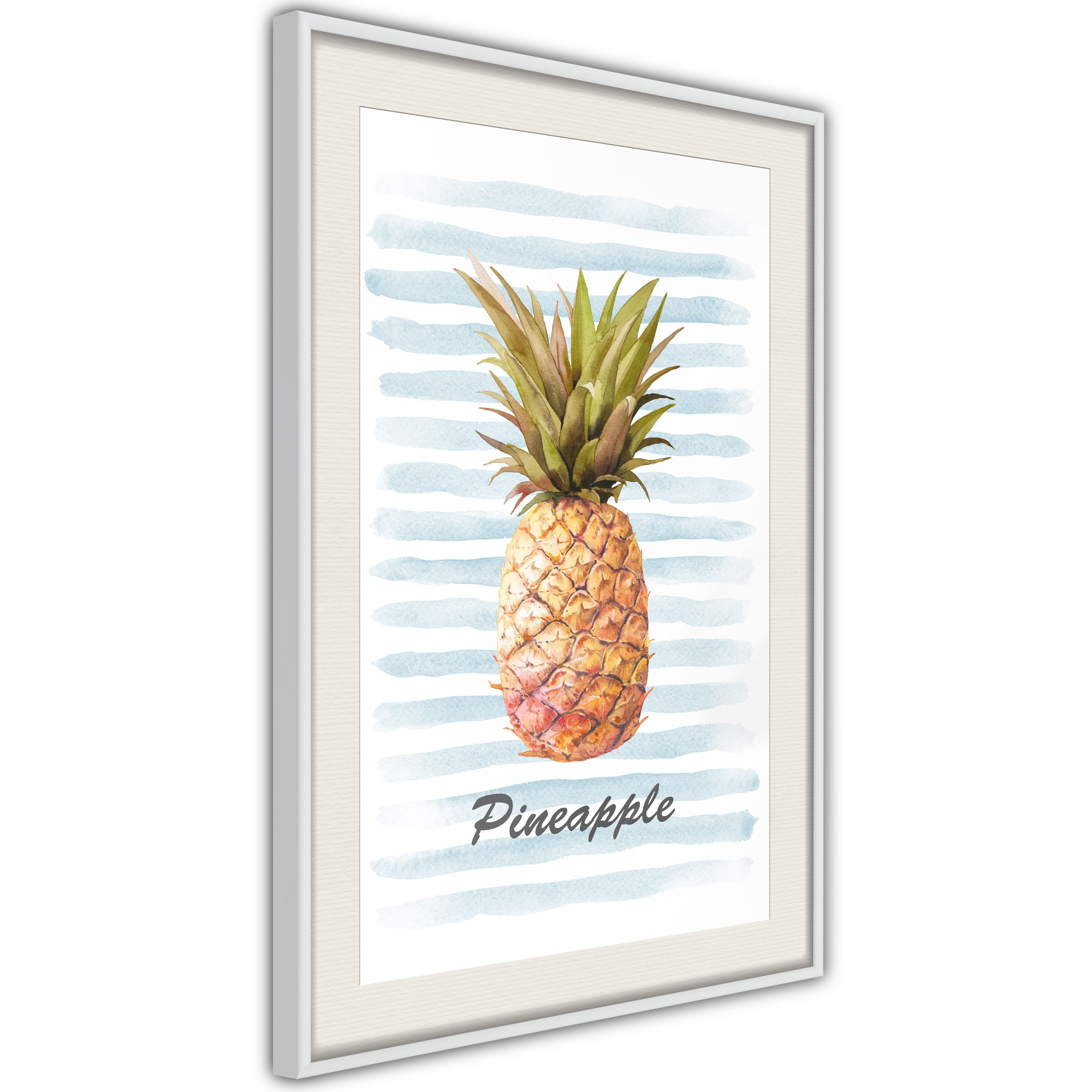 Poster - Pineapple on Striped Background - 20x30