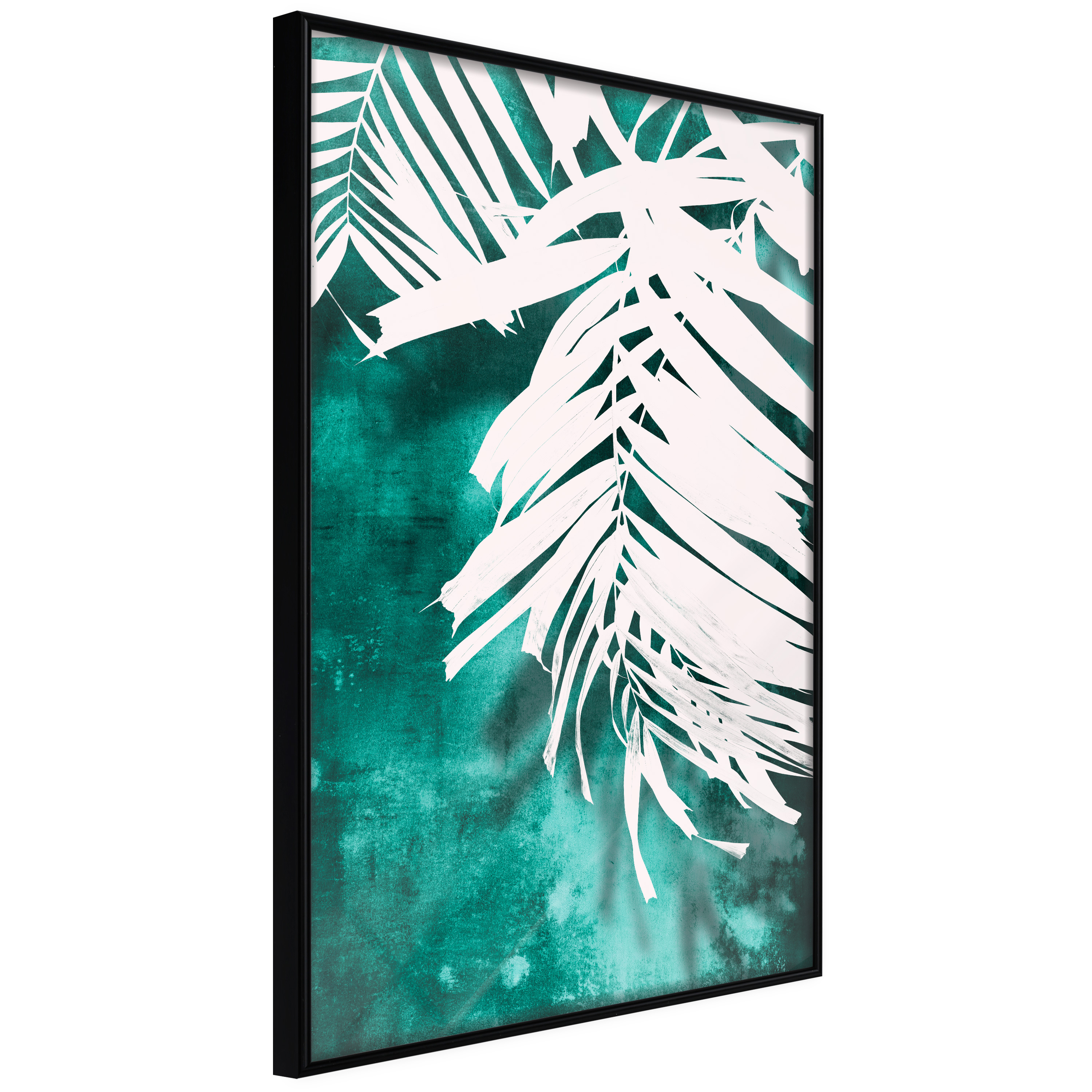 Poster - White Palm on Teal Background - 20x30