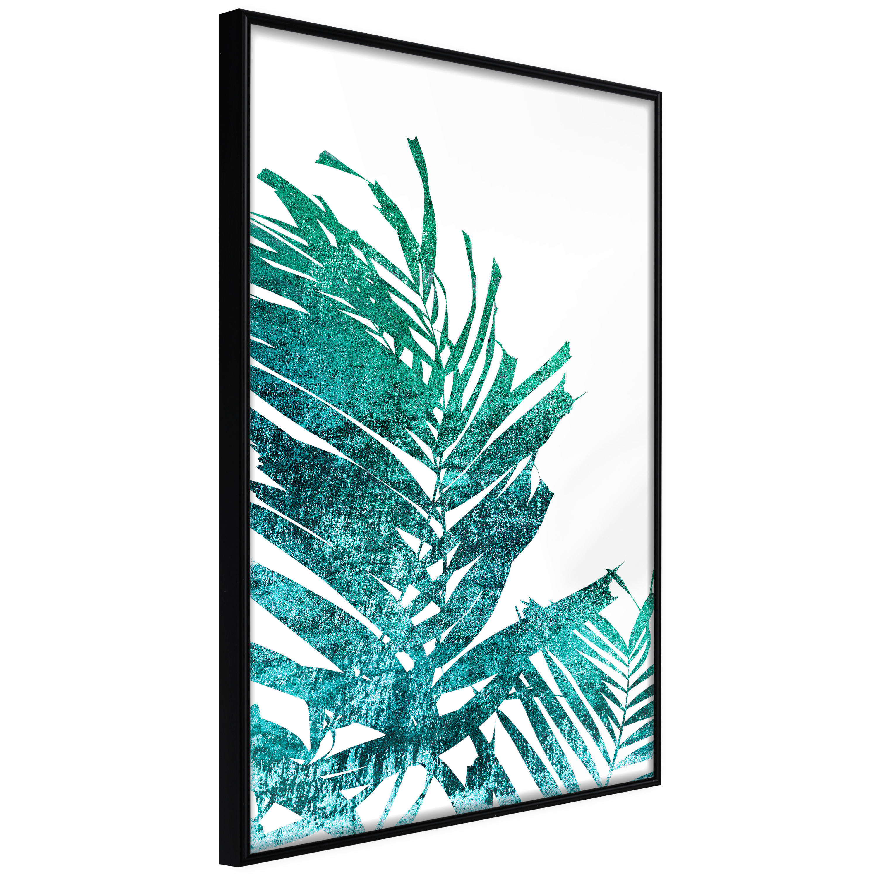Poster - Teal Palm on White Background - 30x45