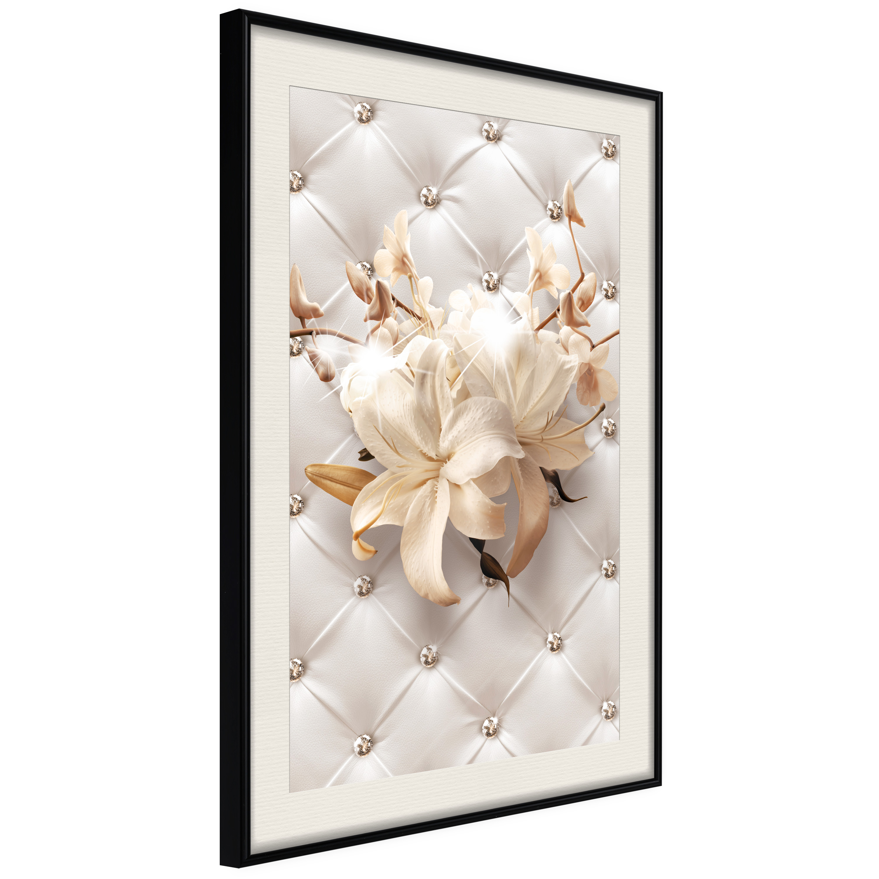 Poster - Lilies on Leather Upholstery - 30x45