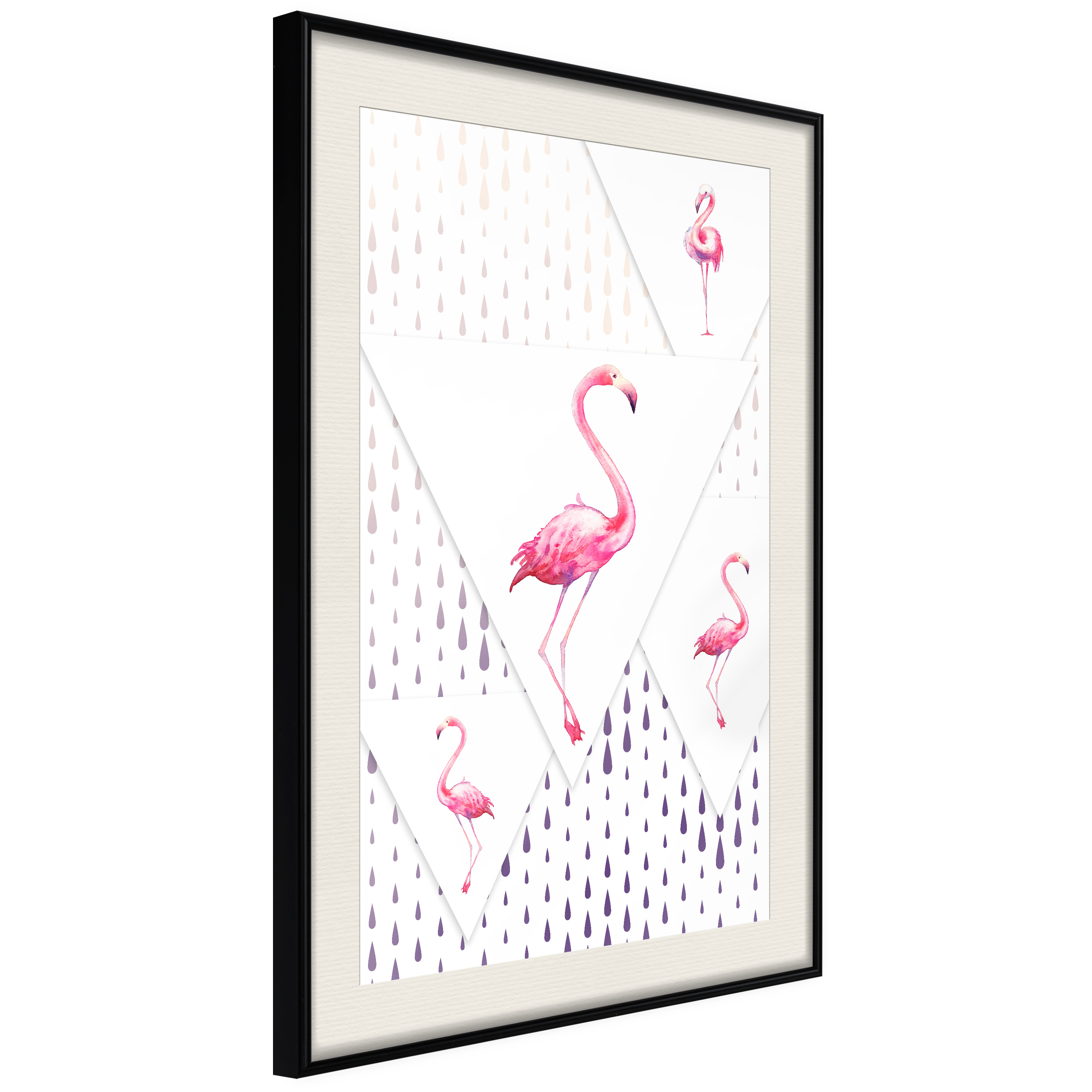 Poster - Flamingos and Triangles - 40x60