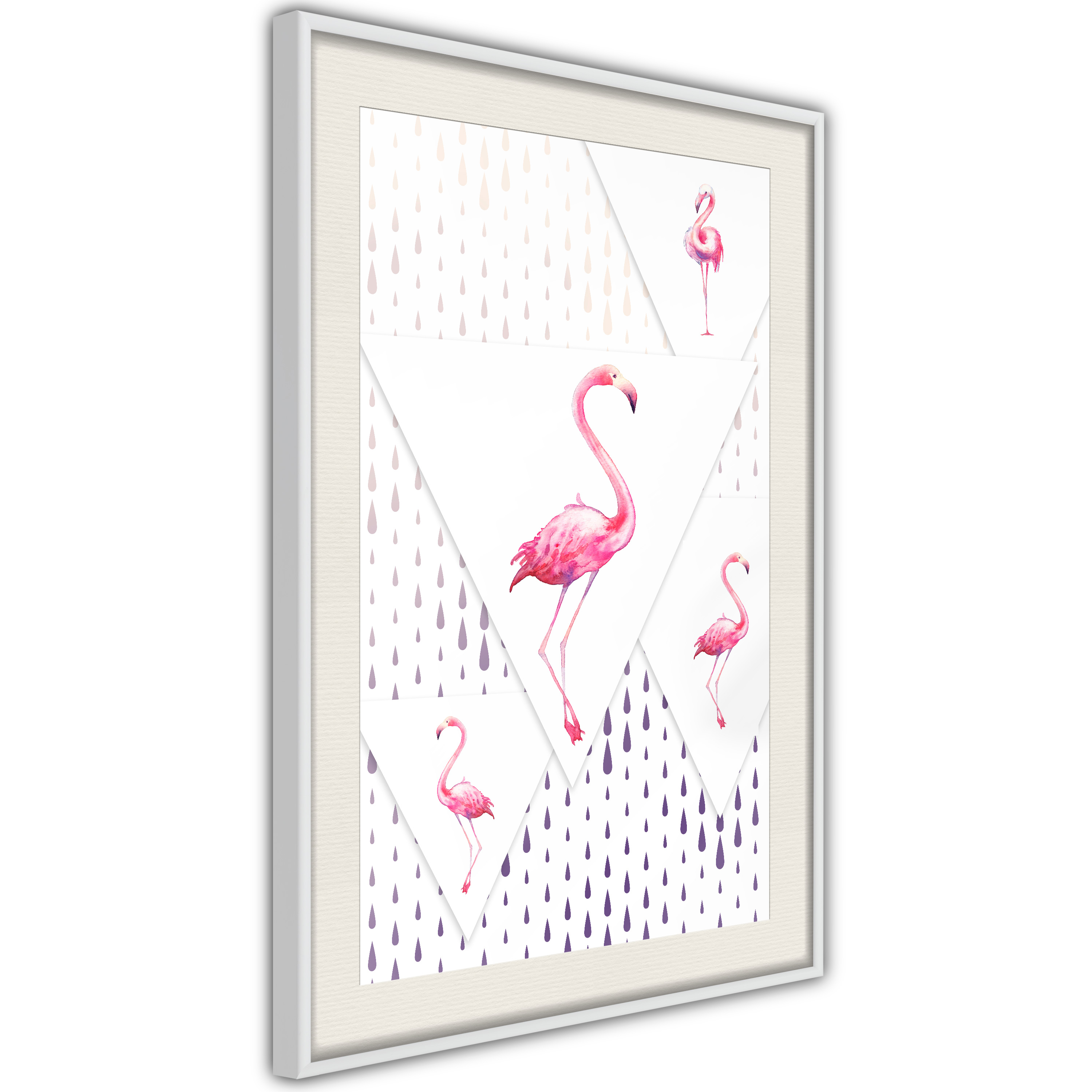 Poster - Flamingos and Triangles - 40x60