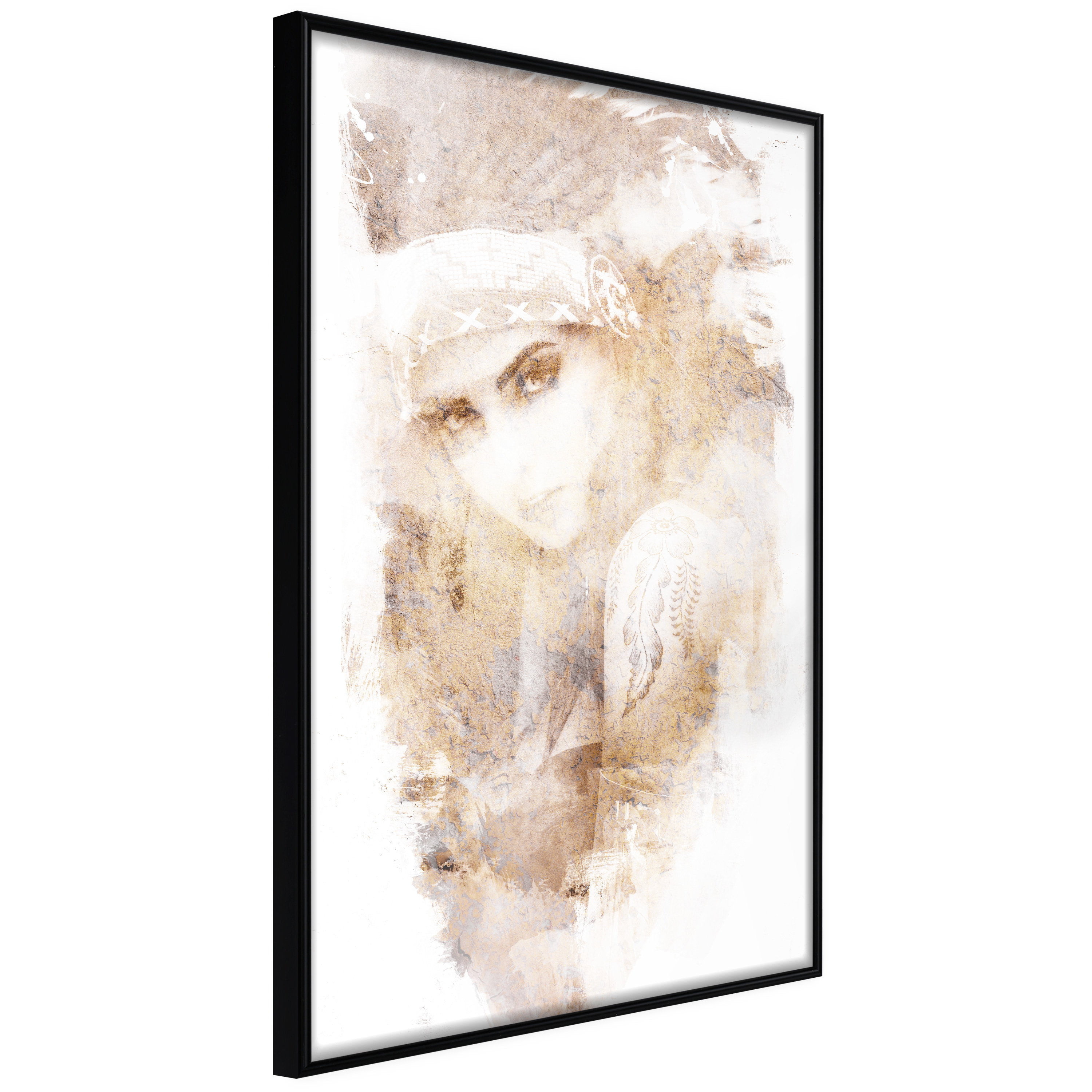 Poster - Mysterious Look (Beige) - 40x60