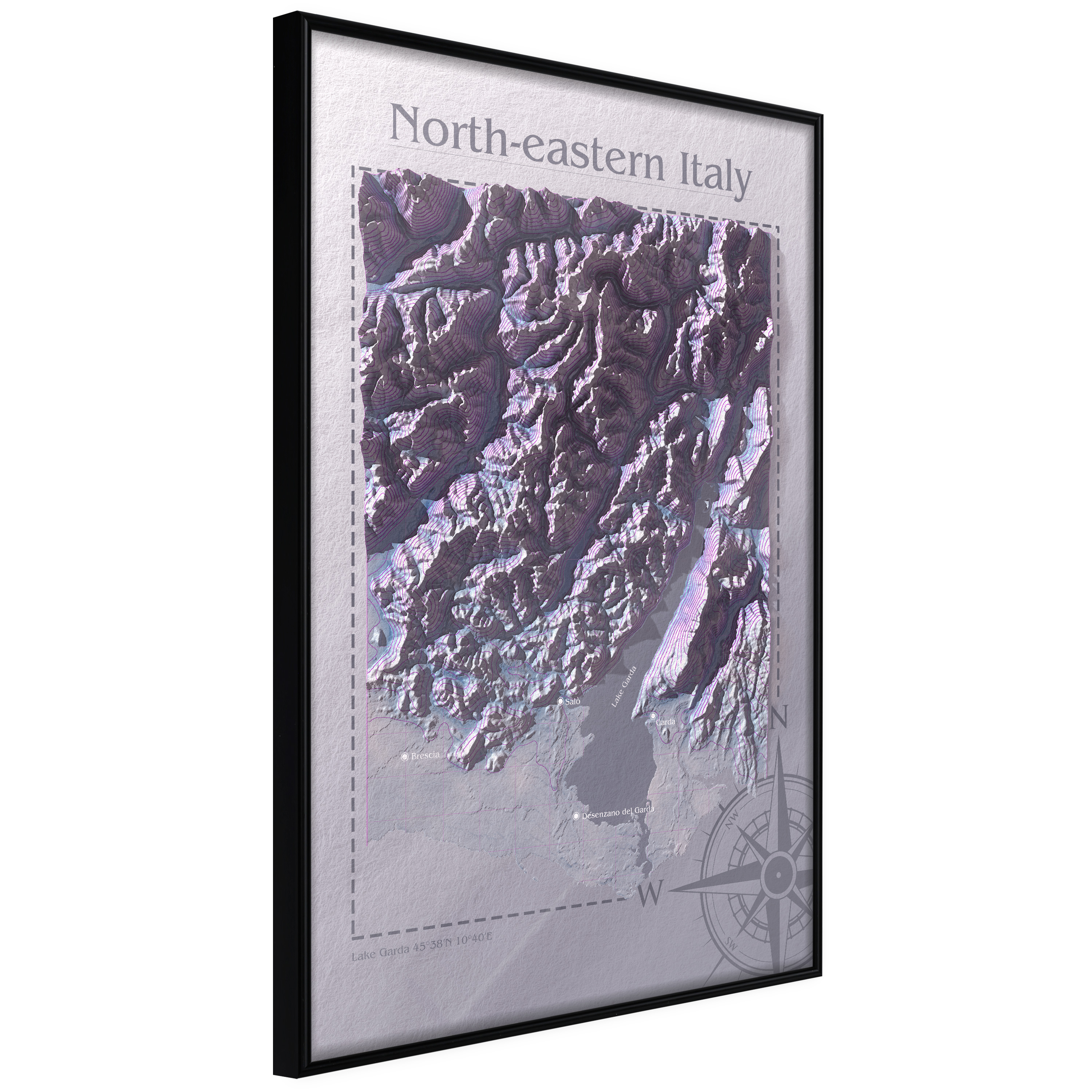 Poster - Raised Relief Map: North-Eastern Italy - 30x45
