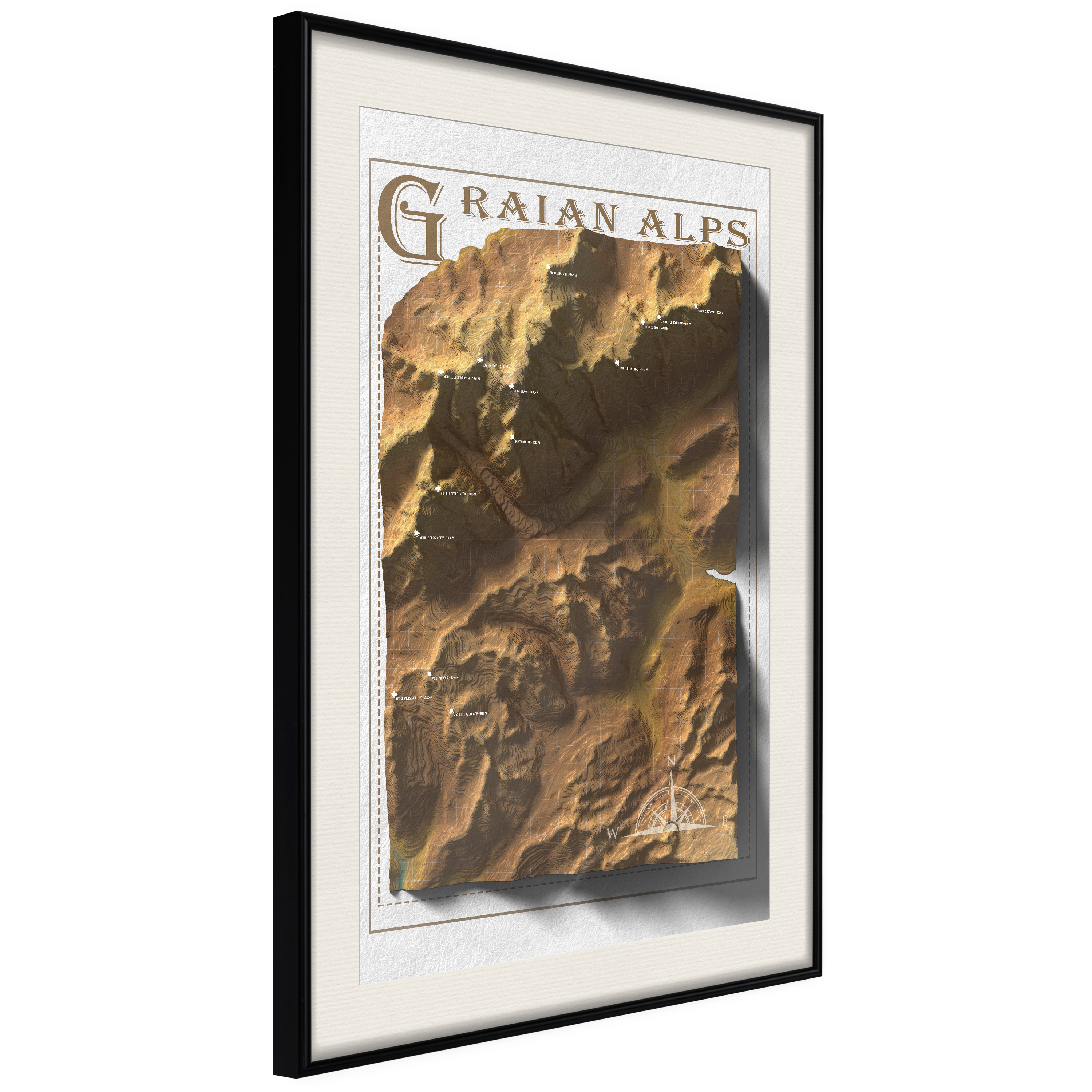 Poster - Raised Relief Map: Graian Alps - 30x45
