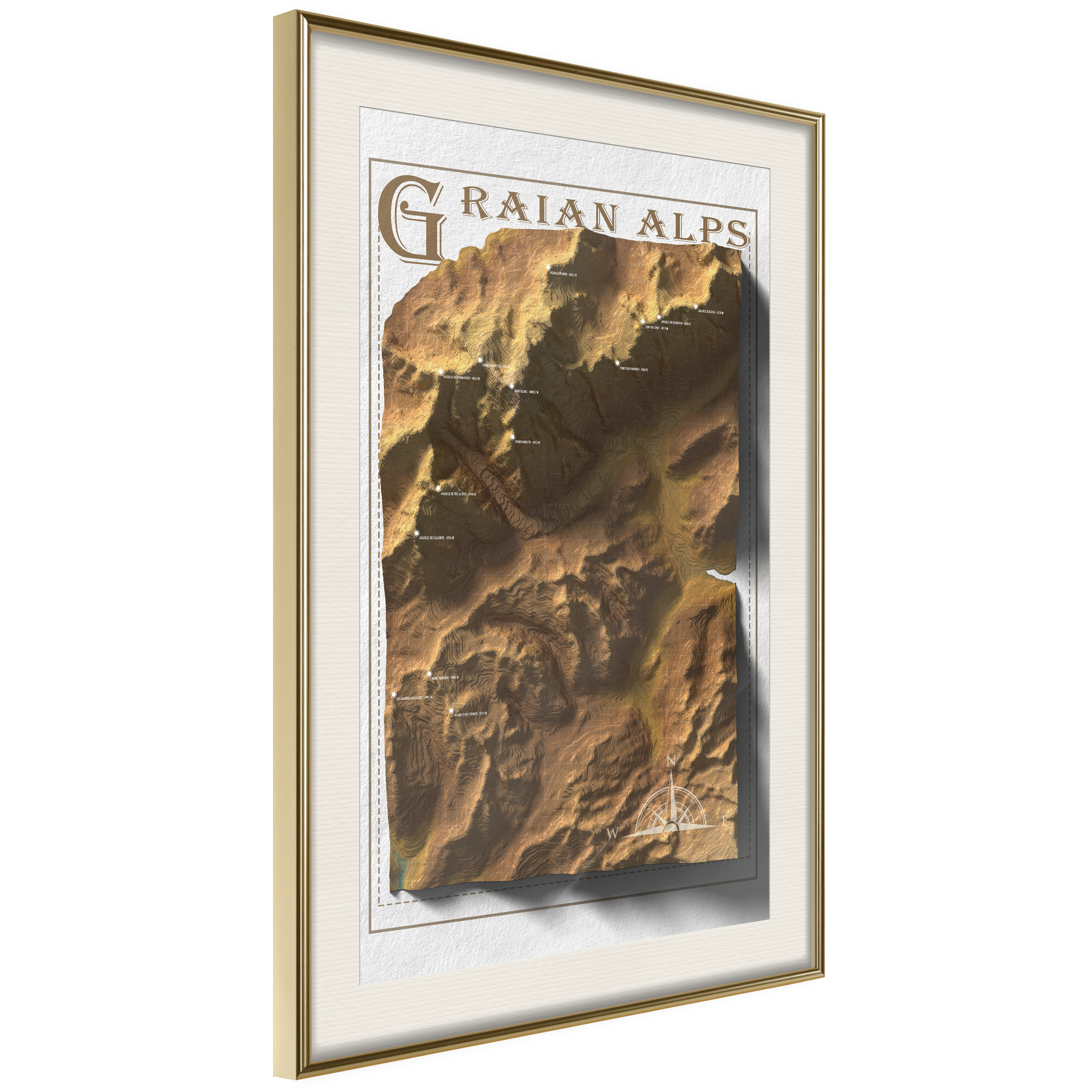 Poster - Raised Relief Map: Graian Alps - 40x60