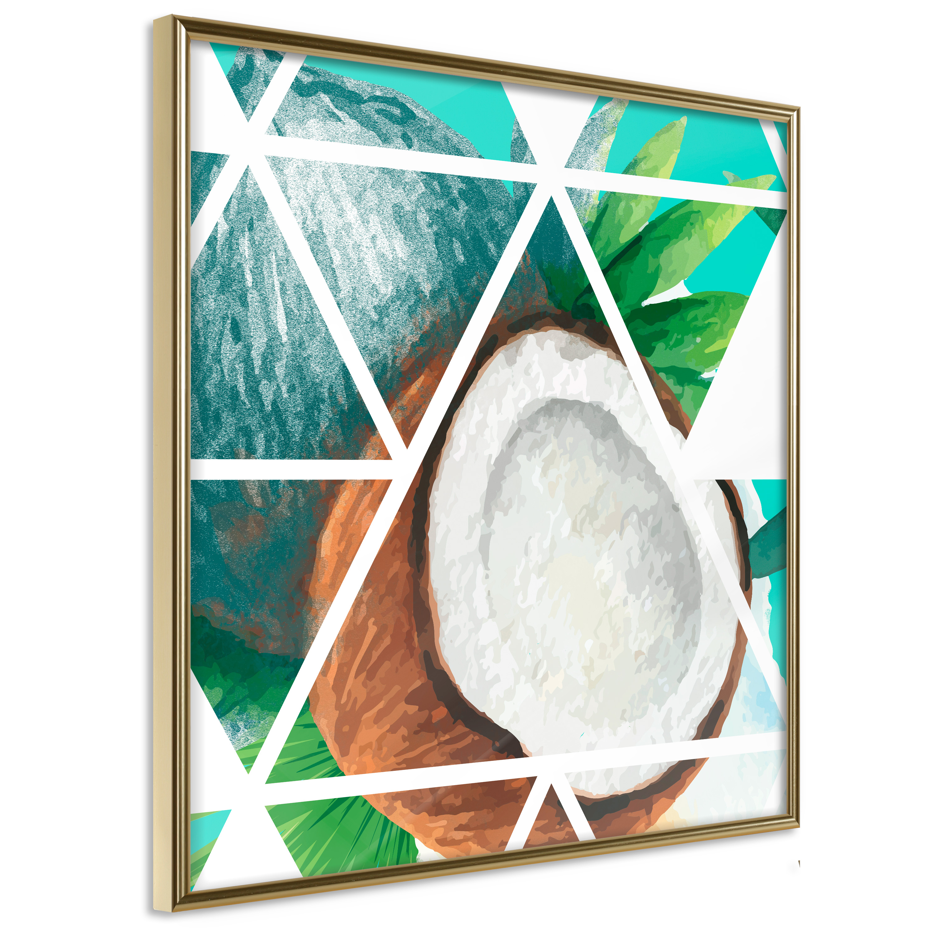 Poster - Tropical Mosaic with Coconut (Square) - 50x50