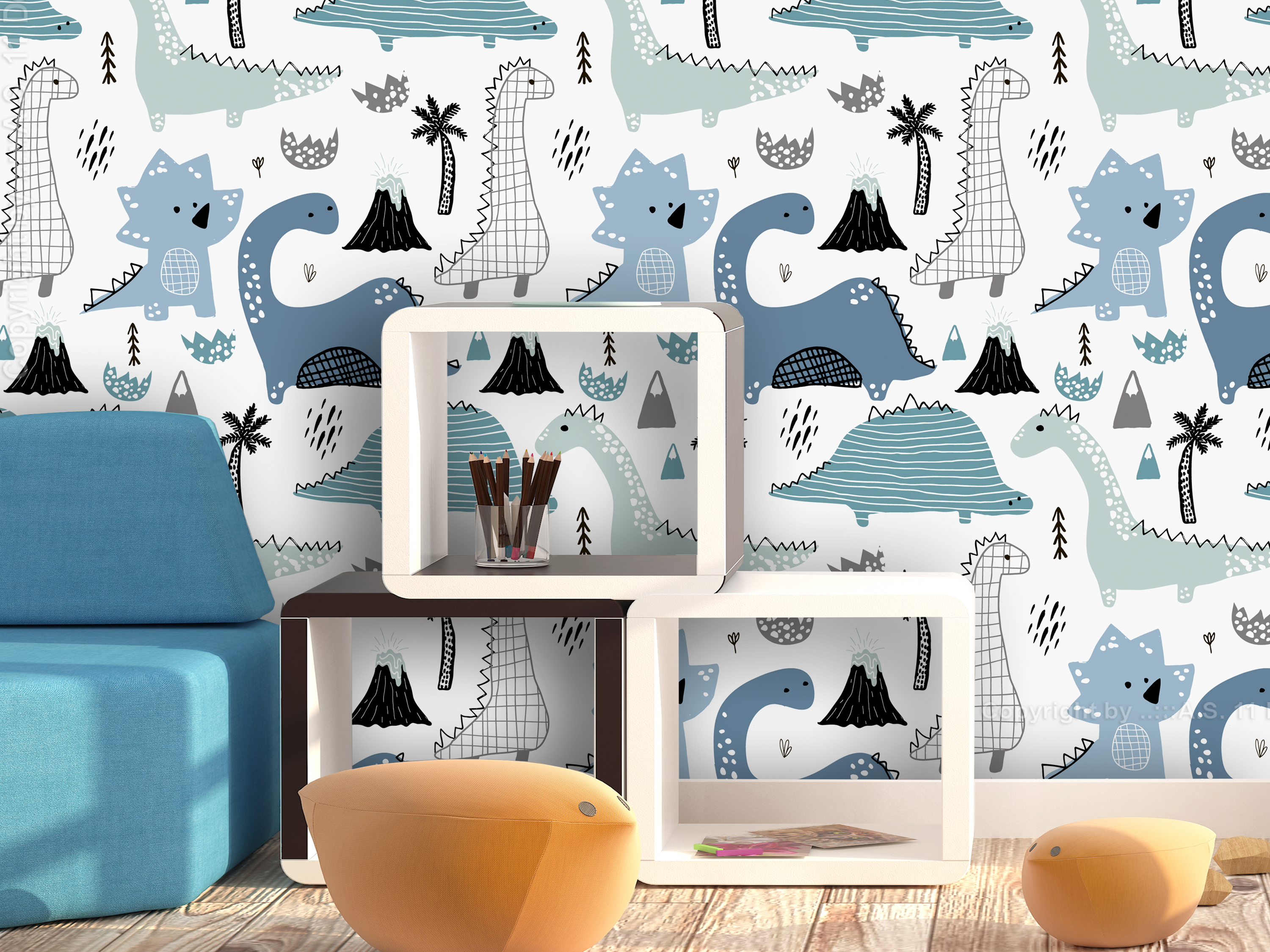 Wallpaper 3D Peel and Stick Self-Adhesive Wall Mural Children e-B-0001