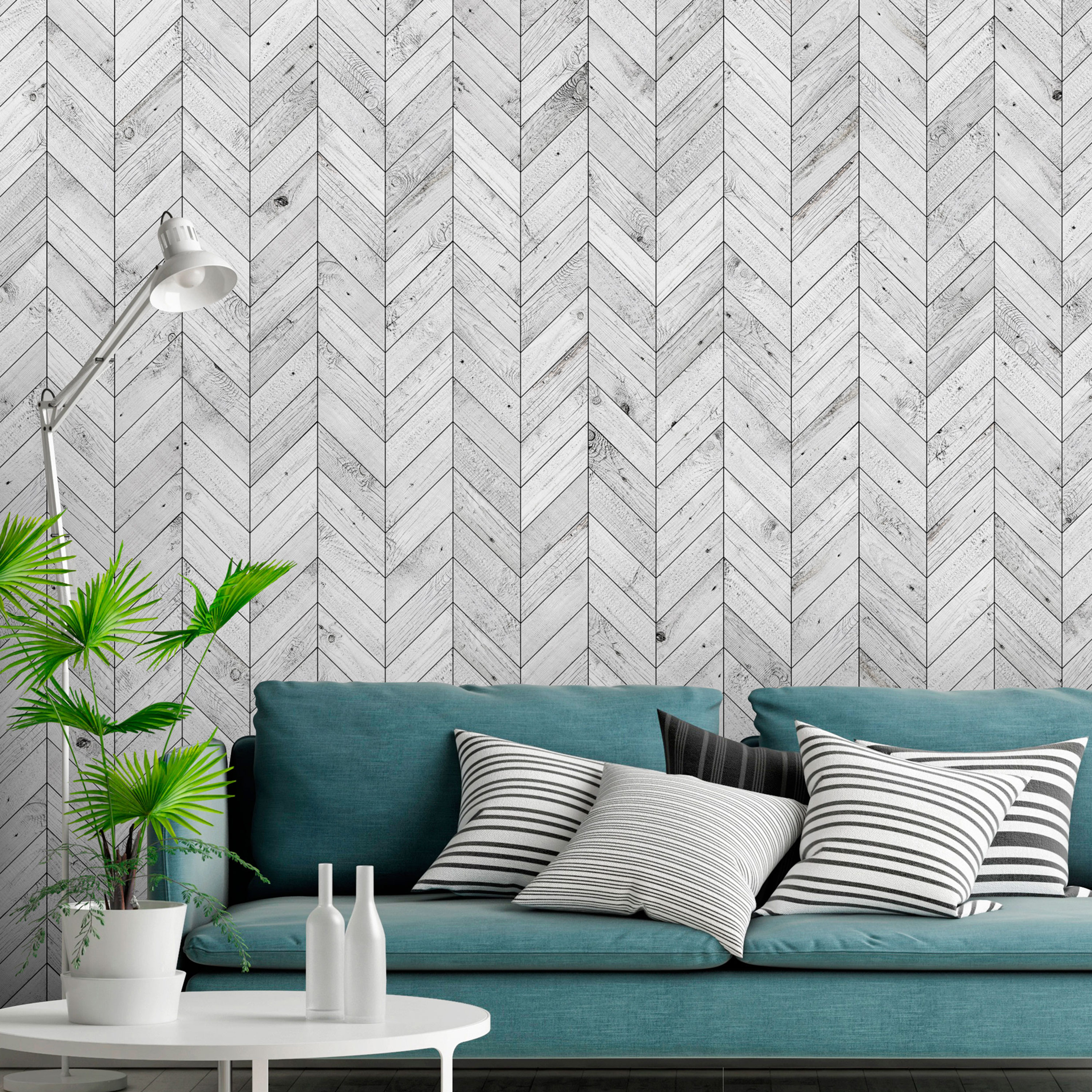 Fischgrätenmuster minimalistisch Vlies Fototapetenmuster Haus Tapete aus 