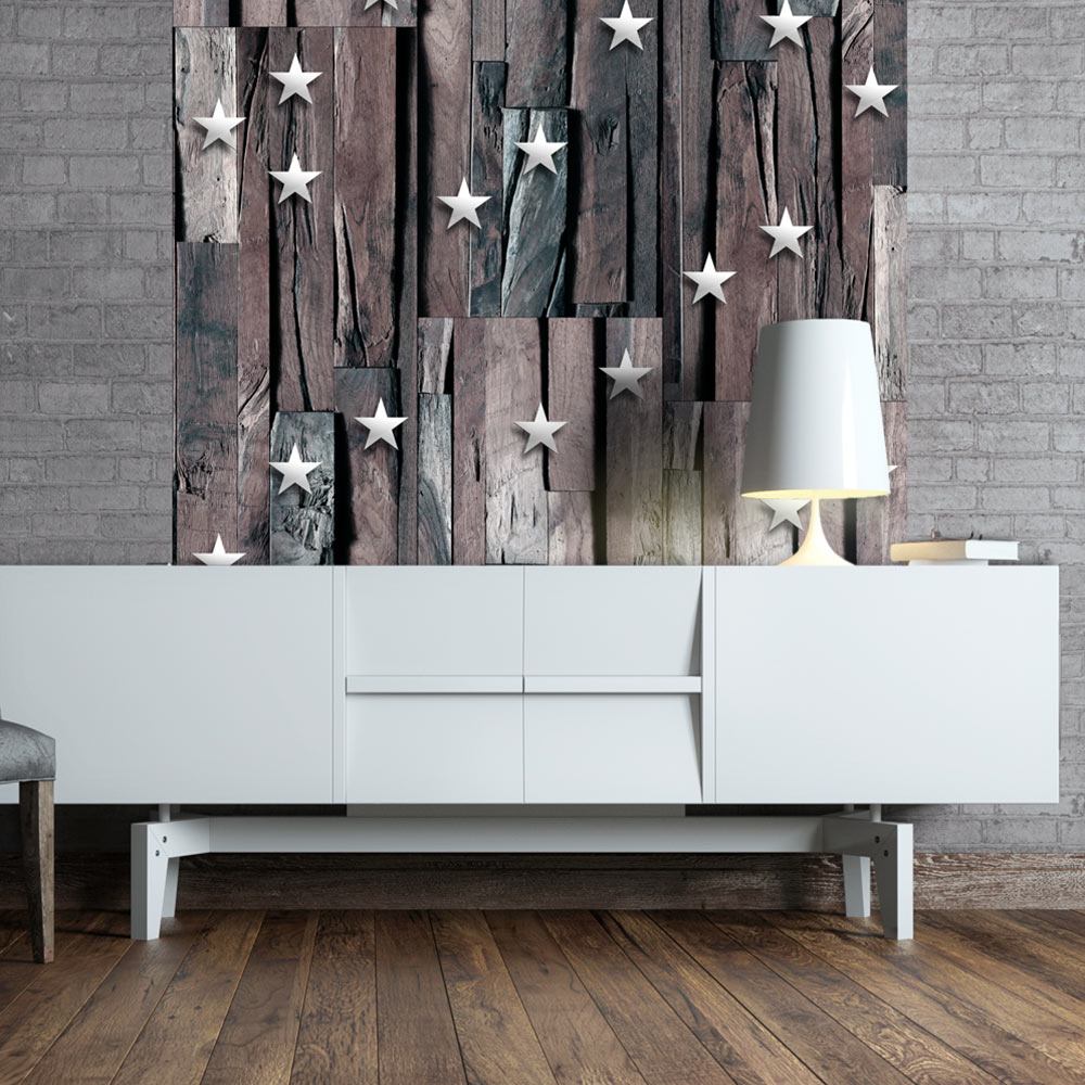 Wallpaper - Stars on Wood - 50x1000