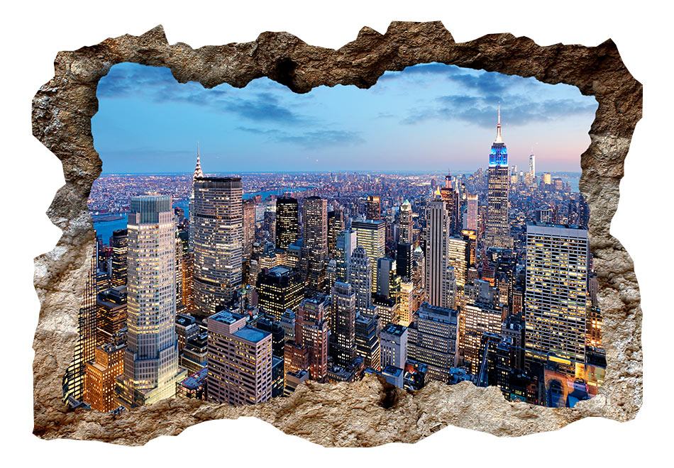 Hole in the Wall 3D Effect Optical Illusion Mural Poster Art