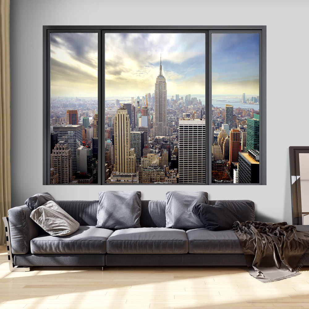 3D Effect Wall Optical Illusion Mural Poster Art Print Window View  c-C-0070-c-a | eBay